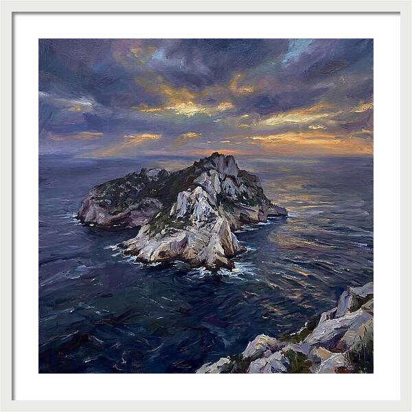 Rocky Island At Sunset