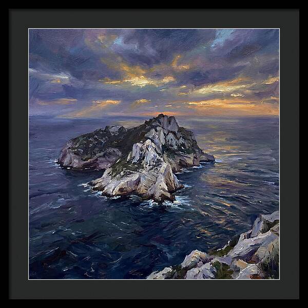 Rocky Island At Sunset
