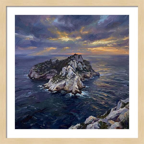 Rocky Island At Sunset