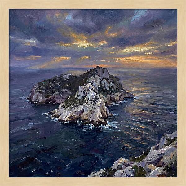 Rocky Island At Sunset