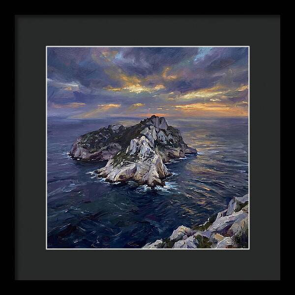 Rocky Island At Sunset
