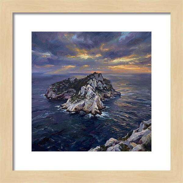 Rocky Island At Sunset