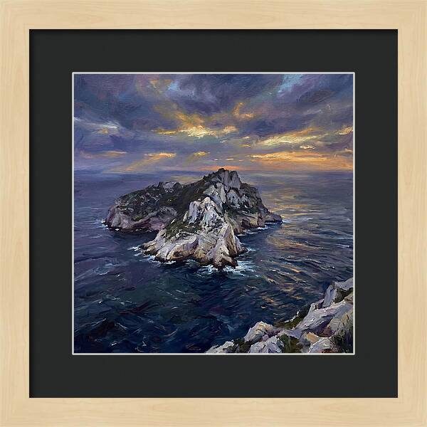 Rocky Island At Sunset