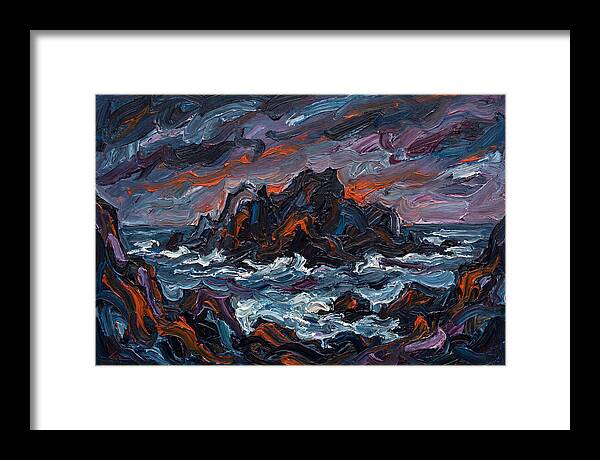 Rocky Island Under Stormy Skies