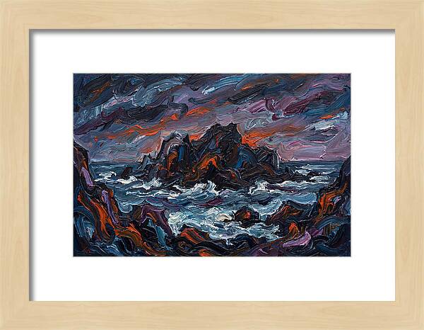 Rocky Island Under Stormy Skies