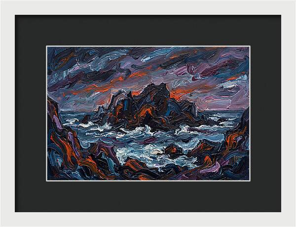 Rocky Island Under Stormy Skies