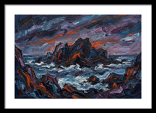 Rocky Island Under Stormy Skies