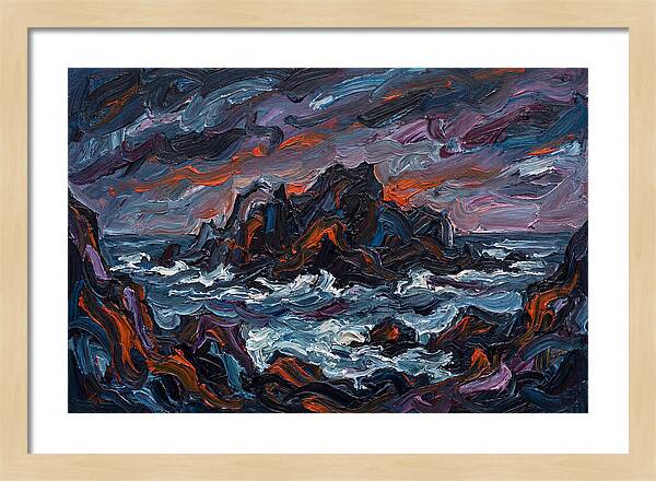 Rocky Island Under Stormy Skies
