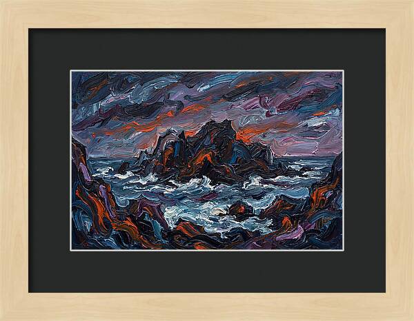Rocky Island Under Stormy Skies