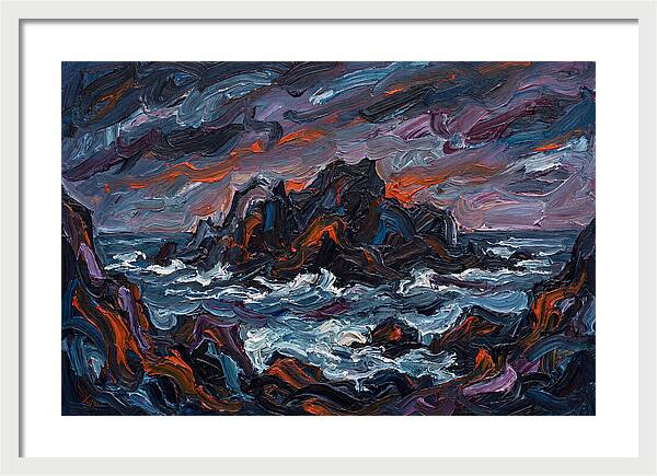 Rocky Island Under Stormy Skies