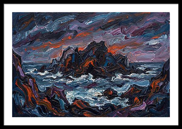 Rocky Island Under Stormy Skies