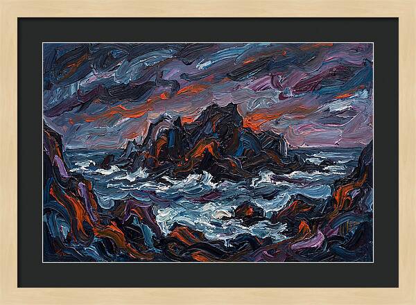 Rocky Island Under Stormy Skies