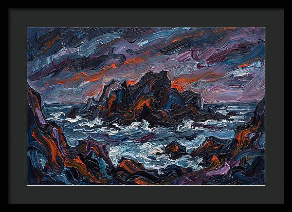 Rocky Island Under Stormy Skies