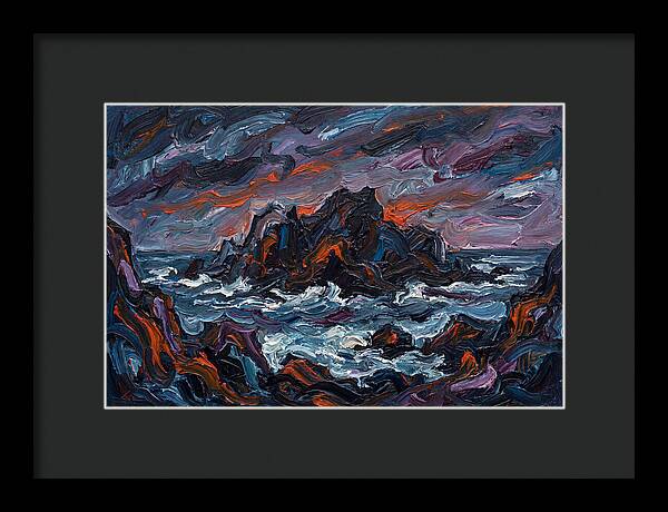Rocky Island Under Stormy Skies