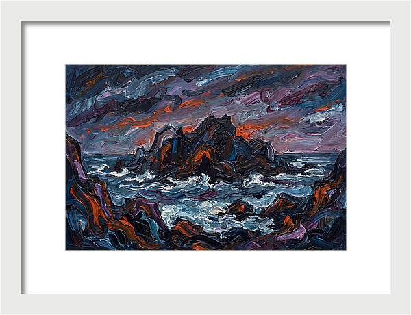Rocky Island Under Stormy Skies