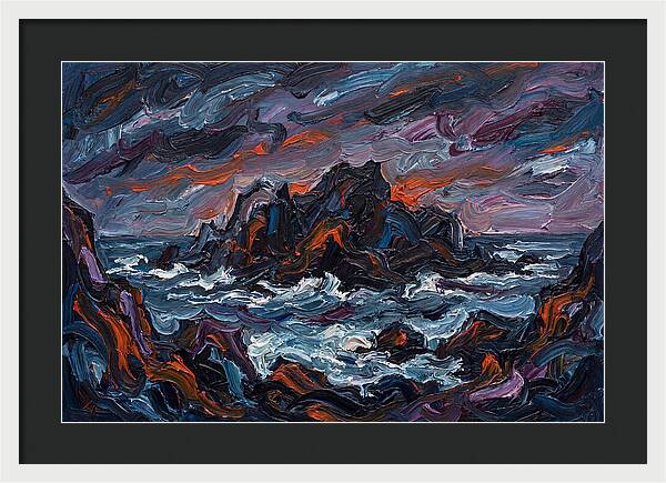 Rocky Island Under Stormy Skies