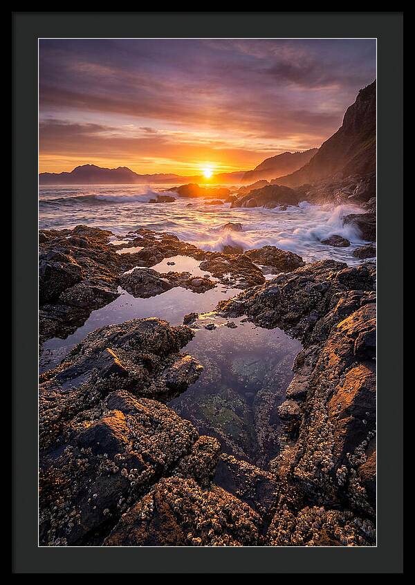 Rocky Shore Sunset Reflections