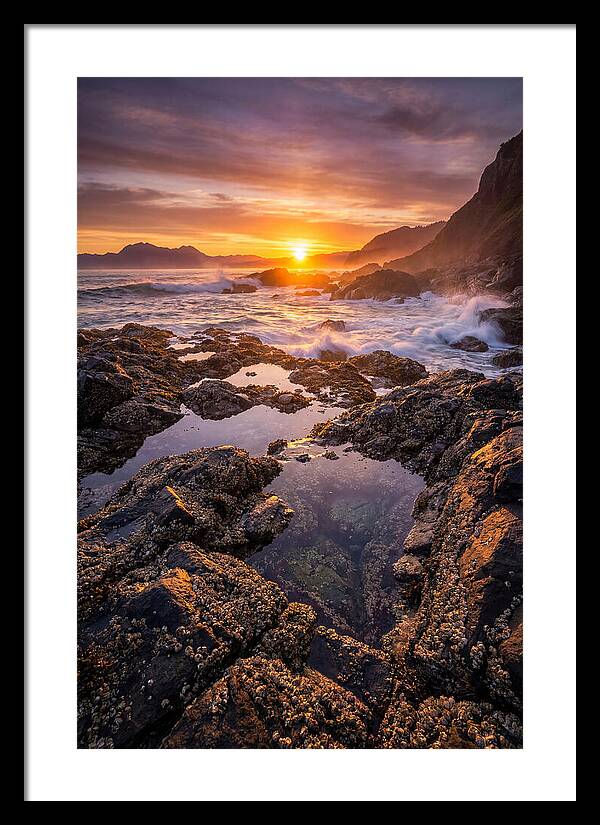 Rocky Shore Sunset Reflections