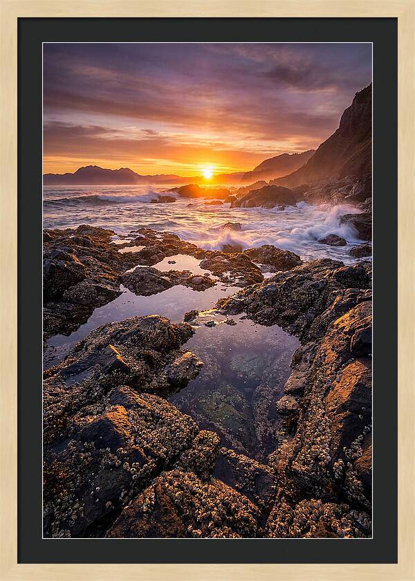 Rocky Shore Sunset Reflections