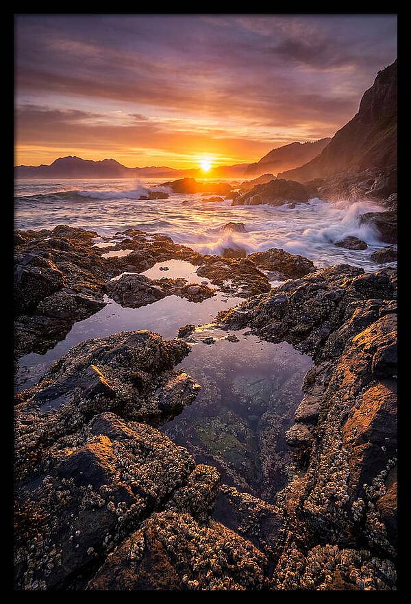Rocky Shore Sunset Reflections