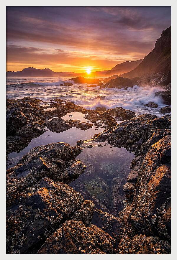 Rocky Shore Sunset Reflections
