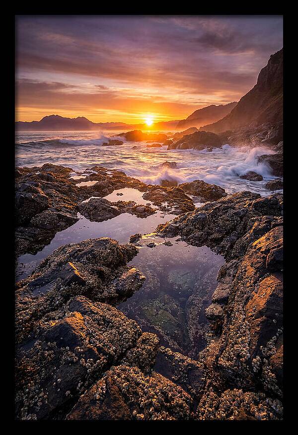 Rocky Shore Sunset Reflections