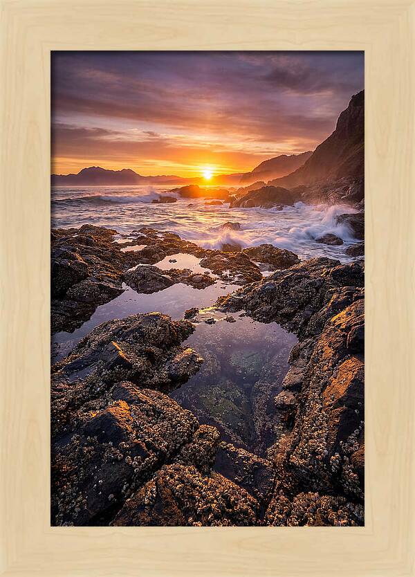 Rocky Shore Sunset Reflections