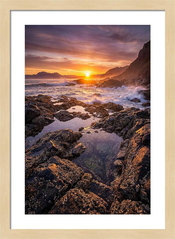 Rocky Shore Sunset Reflections