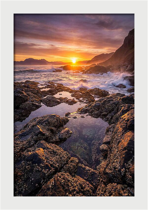 Rocky Shore Sunset Reflections