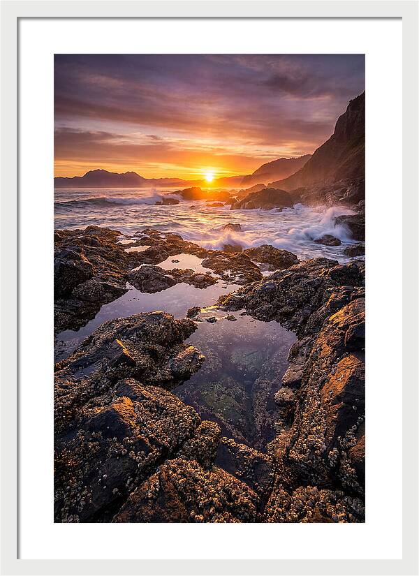 Rocky Shore Sunset Reflections