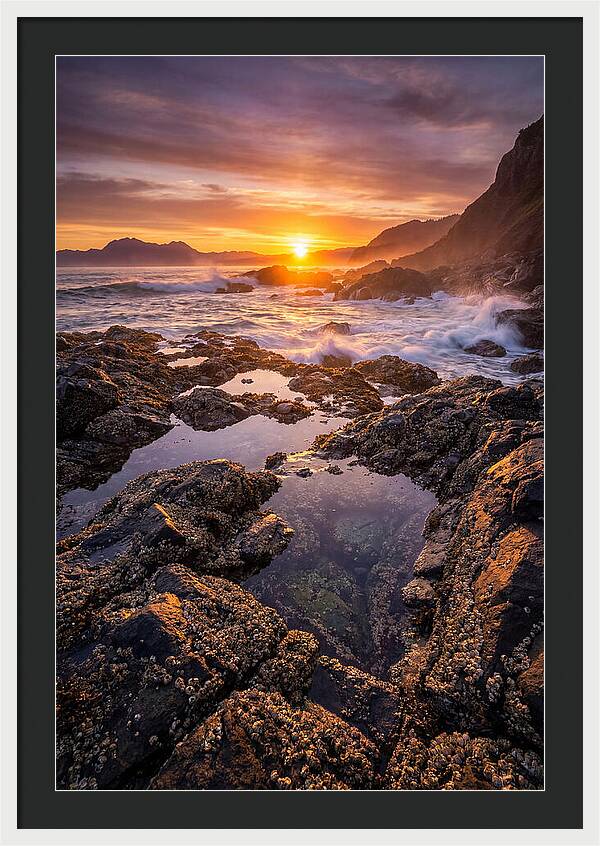 Rocky Shore Sunset Reflections