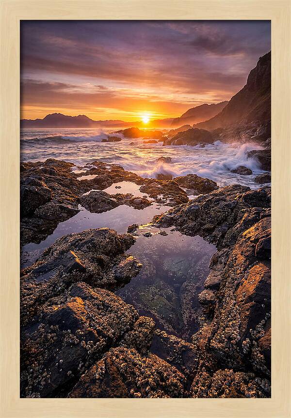 Rocky Shore Sunset Reflections