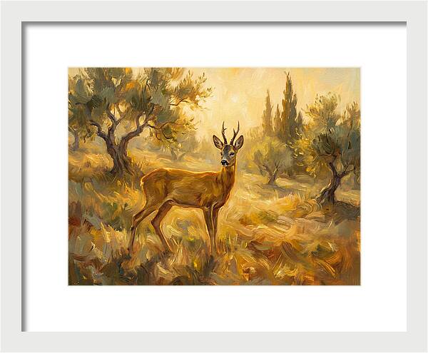 Roe Deer In Mediterranean Landscape