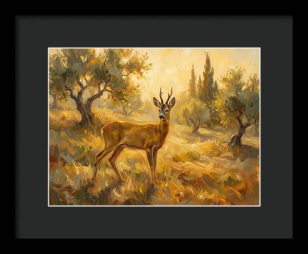 Roe Deer In Mediterranean Landscape