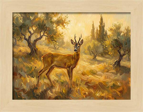 Roe Deer In Mediterranean Landscape