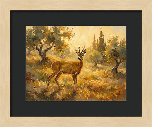 Roe Deer In Mediterranean Landscape