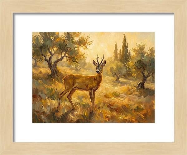 Roe Deer In Mediterranean Landscape