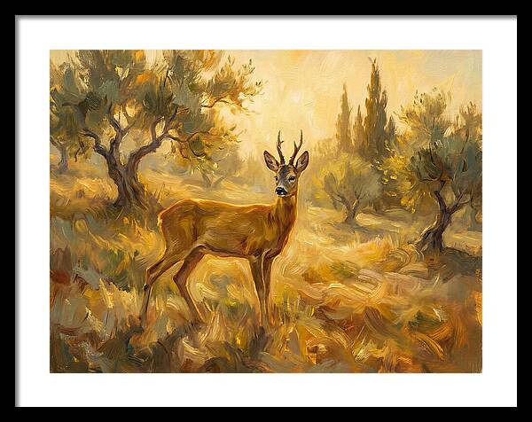 Roe Deer In Mediterranean Landscape