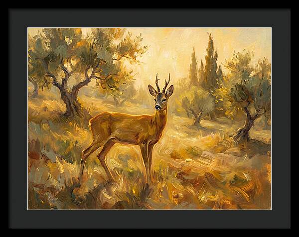 Roe Deer In Mediterranean Landscape