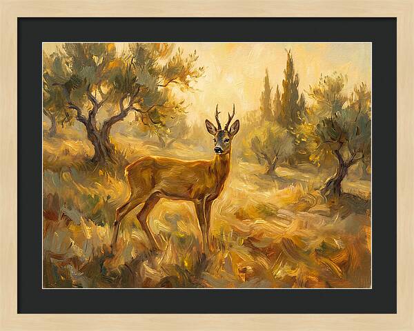 Roe Deer In Mediterranean Landscape