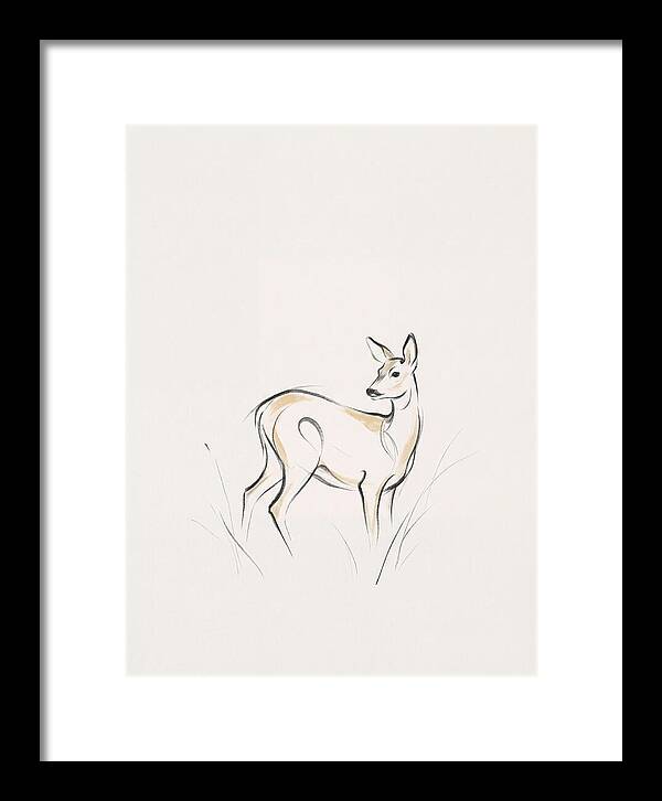 Roe Deer In Minimalist Style