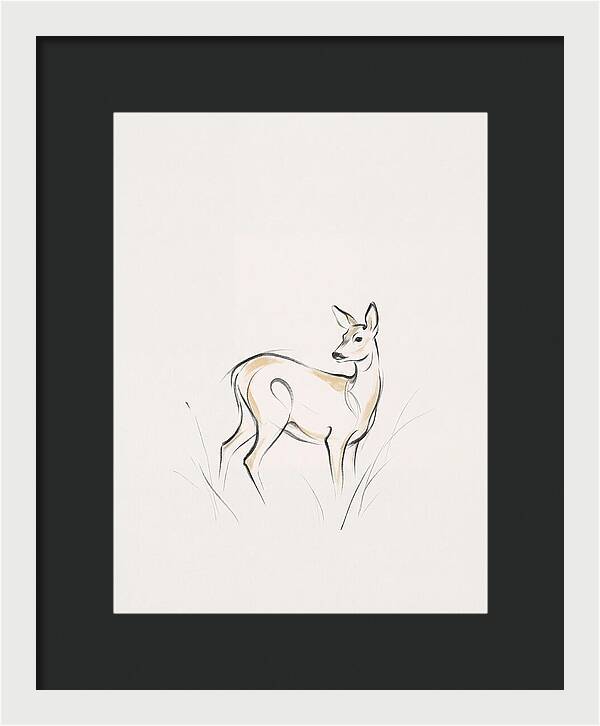 Roe Deer In Minimalist Style