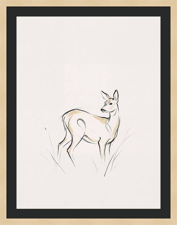 Roe Deer In Minimalist Style