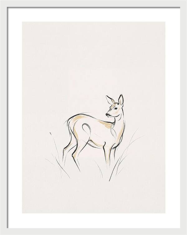 Roe Deer In Minimalist Style