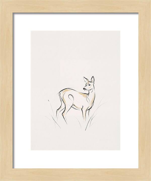 Roe Deer In Minimalist Style