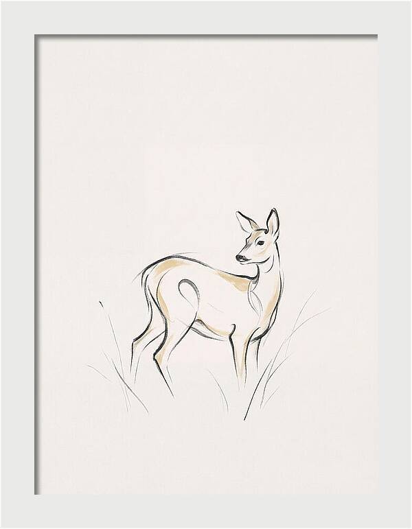 Roe Deer In Minimalist Style