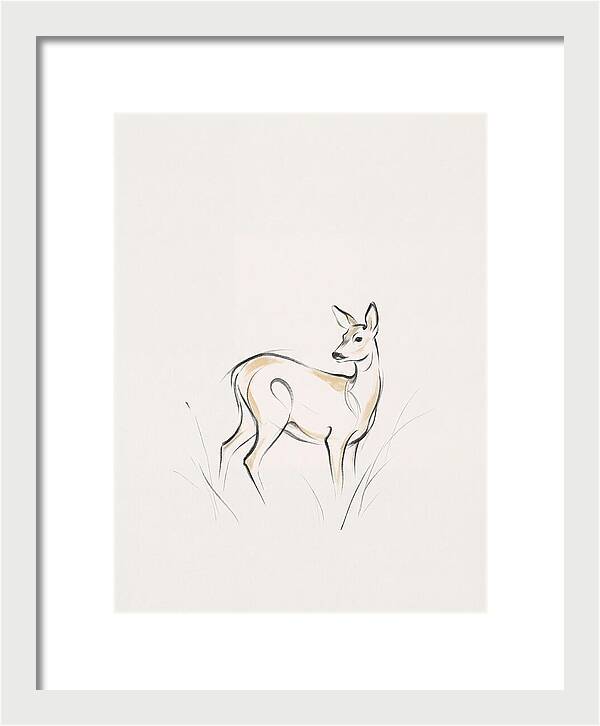 Roe Deer In Minimalist Style
