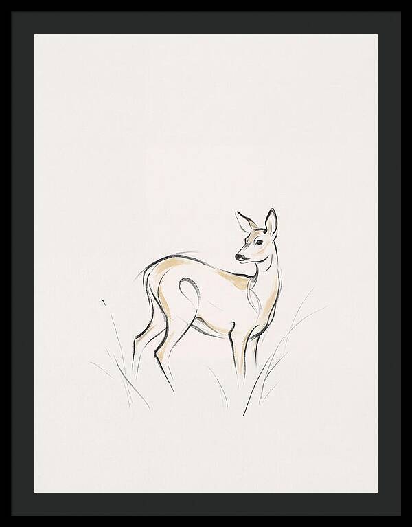Roe Deer In Minimalist Style