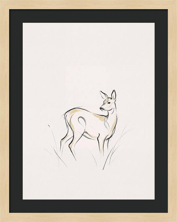 Roe Deer In Minimalist Style