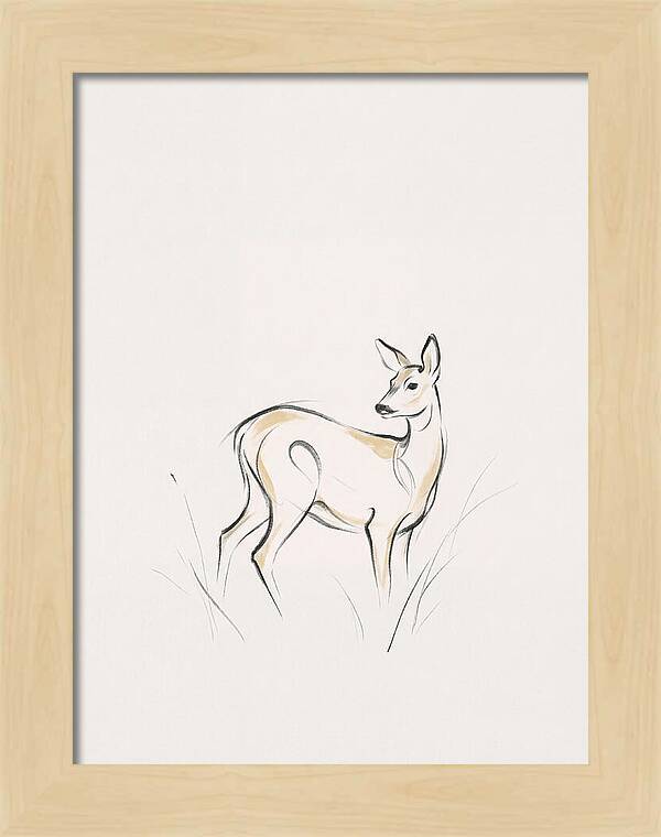 Roe Deer In Minimalist Style
